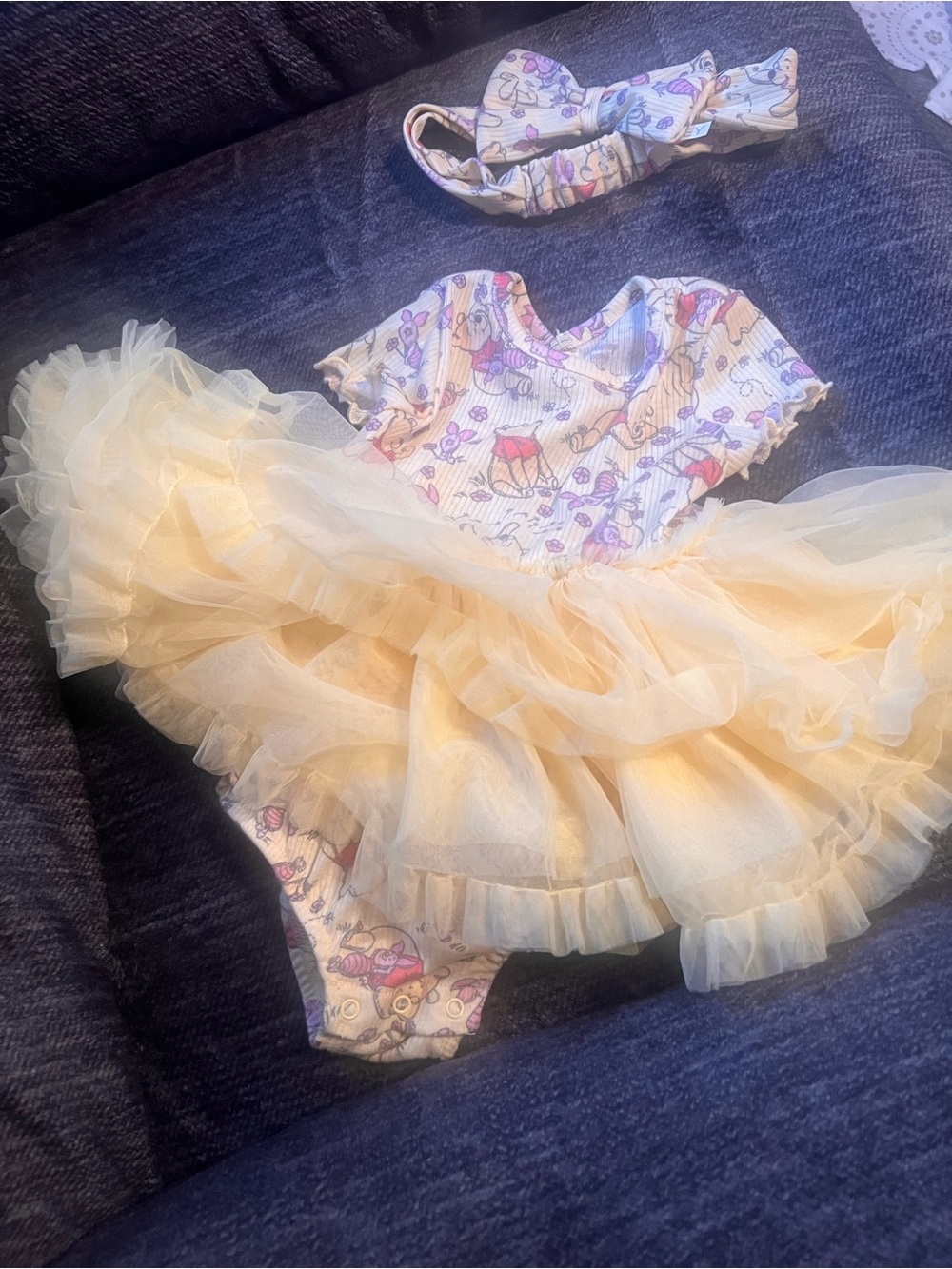 yellow Tulle Tutu Dress and Headband Disney Baby - Winnie the Pooh 18m - Picture 1 of 1